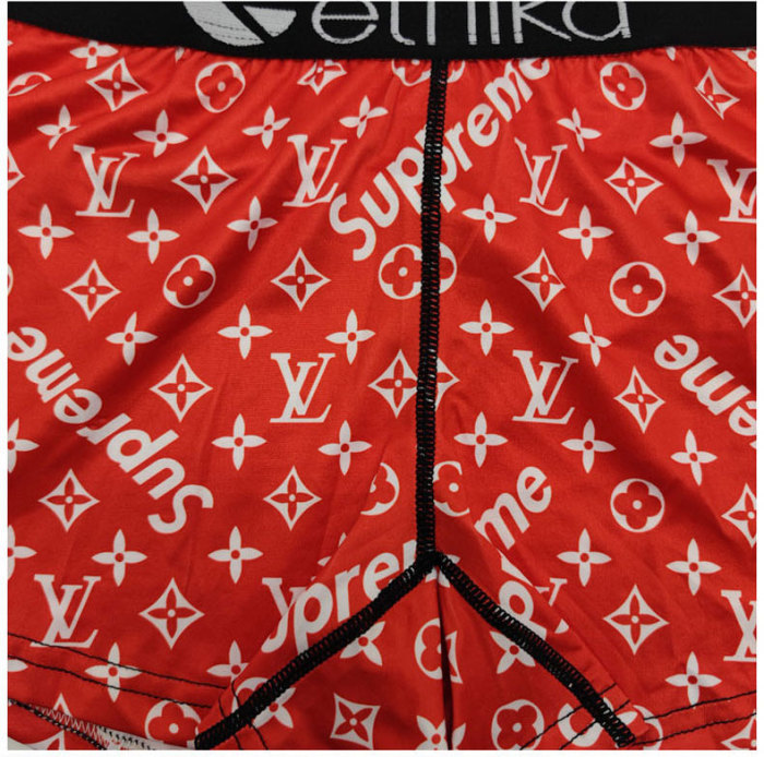 Louis Vuitton & Supreme Red Ethika Men's Boxers Briefs Wholesale