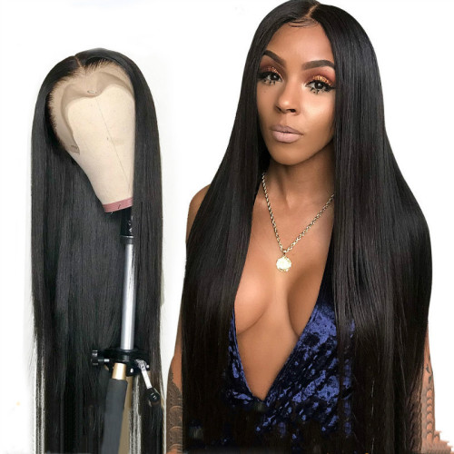 Women's Lace Long Straight Wig Chemical Fabric Hair WIG-036