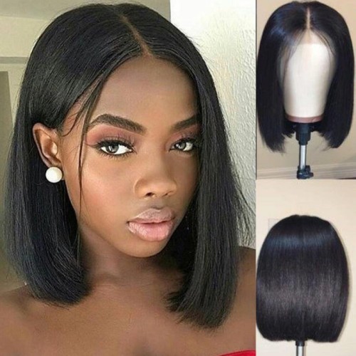 Women's Lace Short Straight  Chemical Fabric Hair Wig WIG-049