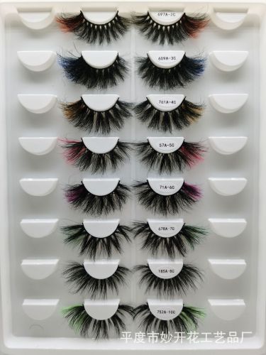 Color Mink False Eyelashes 25MM FE-007
