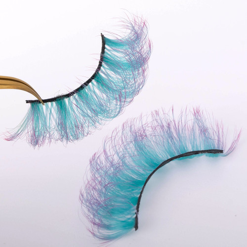 3D Imitation Mink Gradient Color Fur False Eyelashes FE-018
