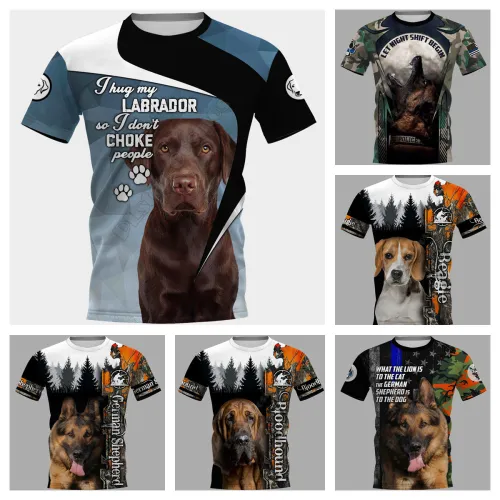 Men's Dog Print Short Sleeve T-shirt Wholesale MSS-019
