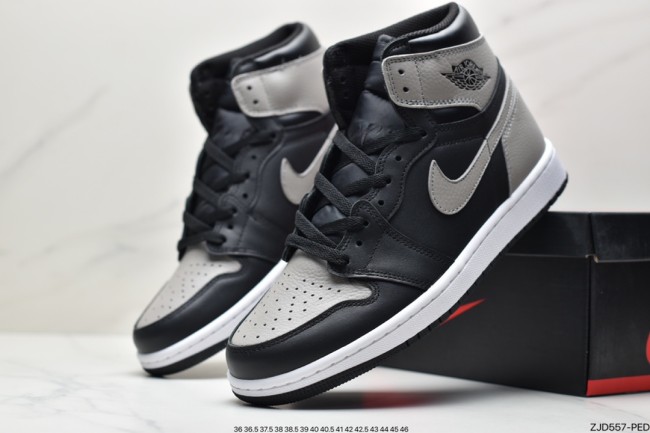 High Quality Nike Air Jordan 1 Shadow Grey and Gald Sneakers With Box AJ-089