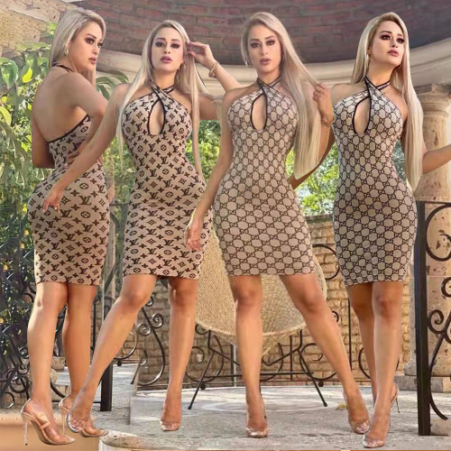 Women's Summer Print Sexy Irregular Dress DD9992