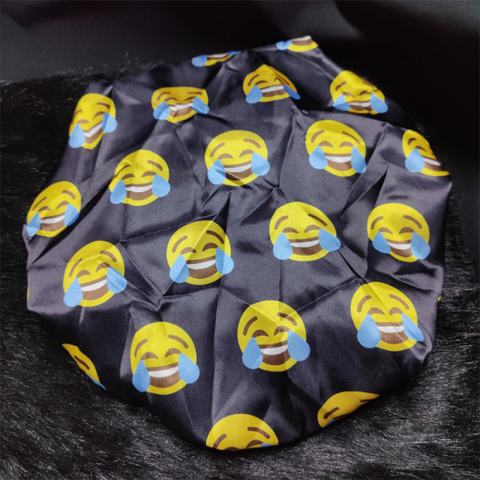 Emoji Face with Tears of Joy Black Designer Bonnet Instock DX-052