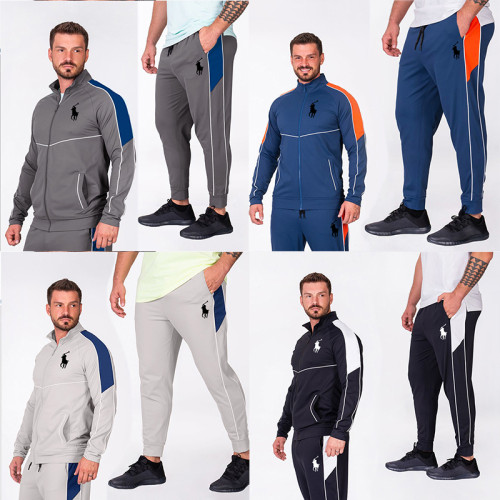 Polo Men's Casual Sports Hooded Sweater Sweater Pants Set Long Sleeve Trousers PLST-020