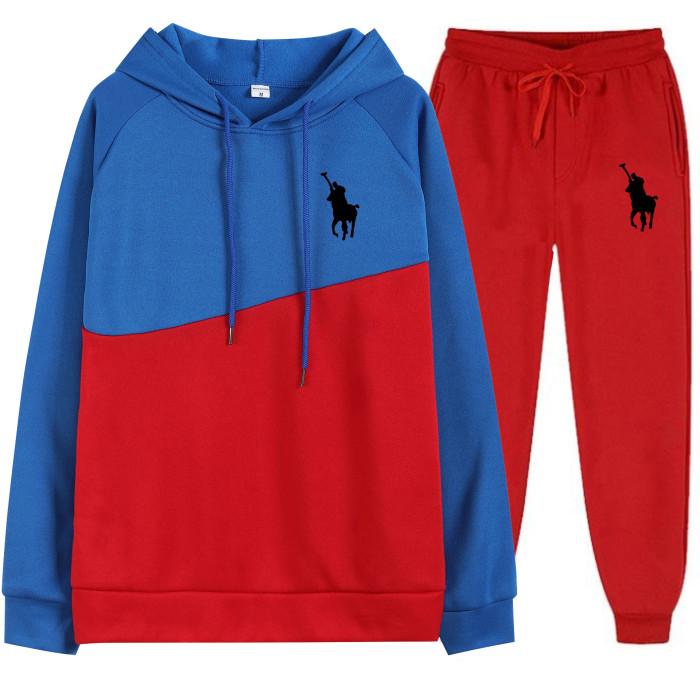 Polo Men's Casual Sports Hooded Sweater Sweater Pants Set Long Sleeve Trousers PLST-022