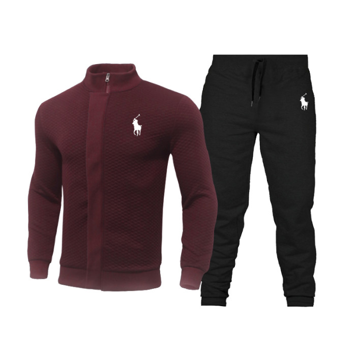 Polo Men's Casual Sports Hooded Sweater Sweater Pants Set Long Sleeve Trousers PLST-021