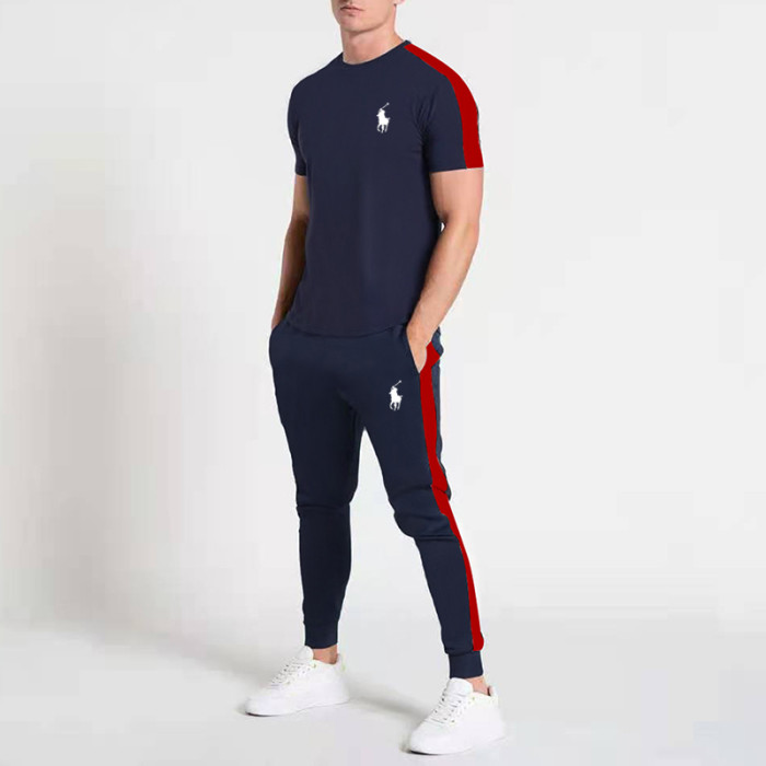 Polo Men's Casual Sports Hooded Sweater Sweater Pants Set Long Sleeve Trousers PLST-024