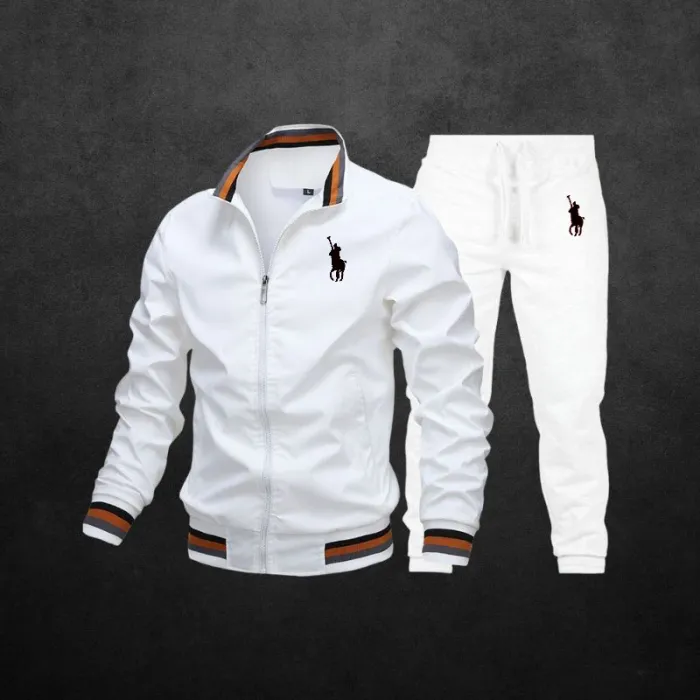 Polo Men's Casual Sports Hooded Sweater  Pants Set Long Sleeve Trousers PLST-013