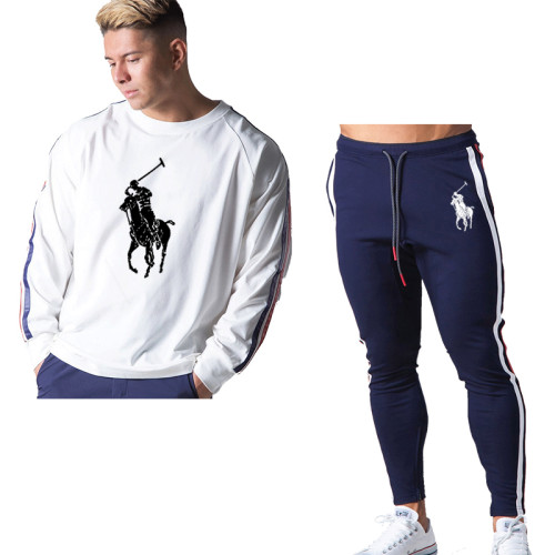 Polo Men's Casual Sports Hooded Sweater Sweater Pants Set Long Sleeve Trousers PLST-025