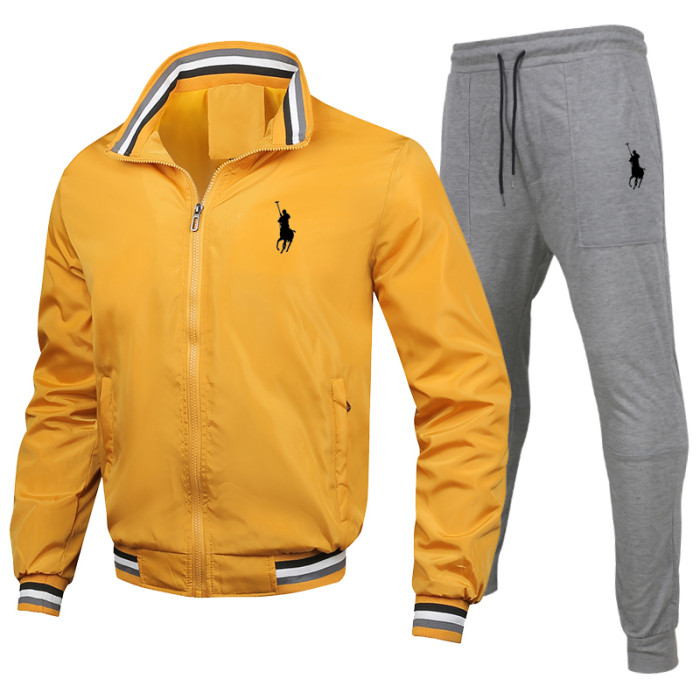 Polo Men's Casual Sports Hooded Sweater Sweater Pants Set Long Sleeve Trousers PLST-029