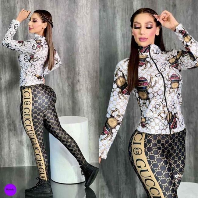 Ladies Casual Printed Two-piece Suit WS-135