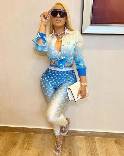 Ladies Casual Printed Two-piece Suit WS-133