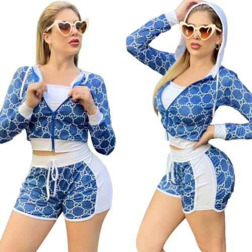 Ladies Casual Printed Two-piece Suit WS-142