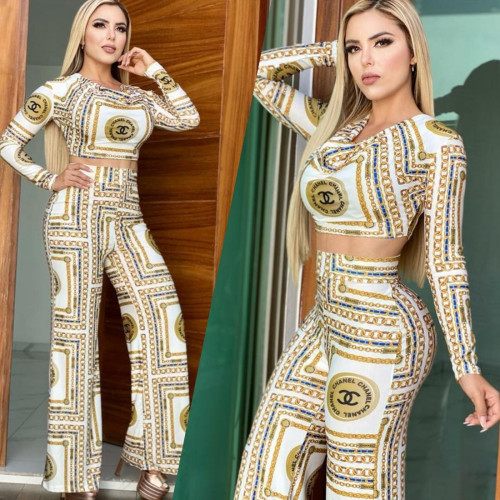 Ladies Casual Printed Two-piece Suit WS-159