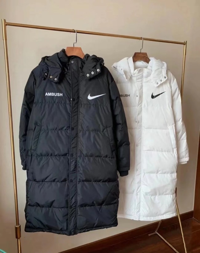 Nike Winter Counter Quality Long Style 90% White Duck Down Down Jacket For Women With All Tags AA-018