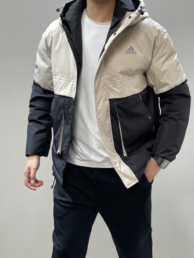 Adidas Counter Quality Bread Coat Thickened Color-block Down Cotton Hooded Jacket with All Tag AAD-012