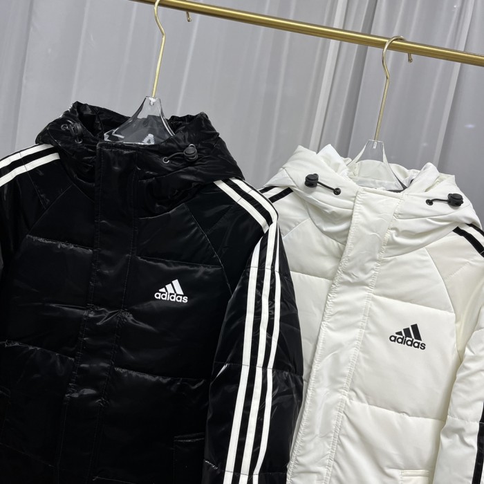 Adidas Counter Quality Shiny New Hooded Down Jacket for Couples with All Tag  AAD-013