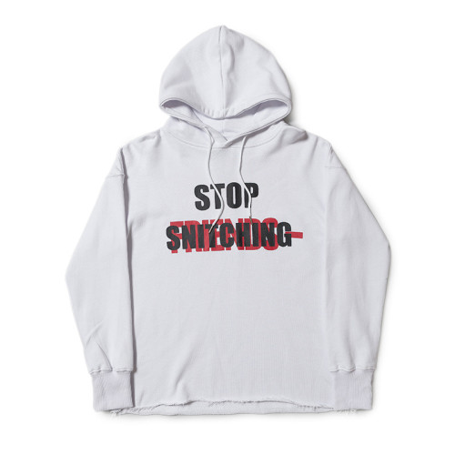 VLONE Print Casual Loose White Hoodie VH-029