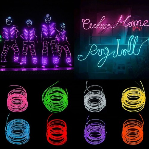 1M/3M/5M Glow EL Wire Cable LED Neon Light Christmas Wedding CMSL-011