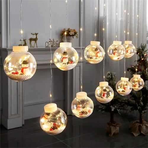 Navidad LED Curtain String Light Ball Santa Claus Christmas CMSL-018