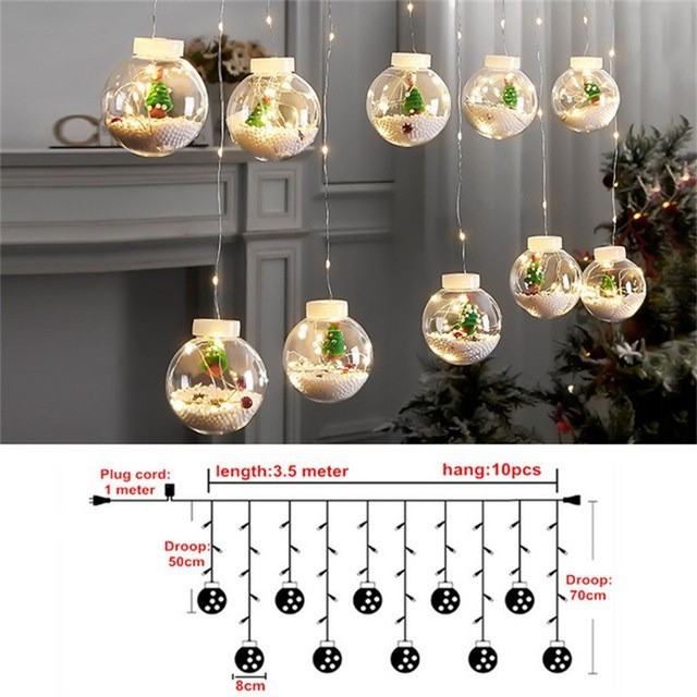 Navidad LED Curtain String Light Ball Santa Claus Christmas CMSL-018