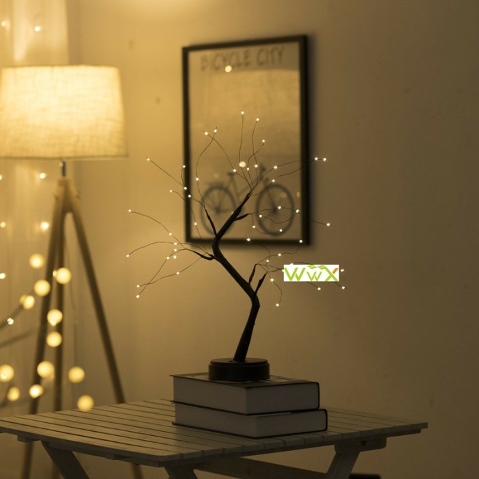 Night Light Mini Christmas Tree Copper Wire Garland Lamp CMSL-005