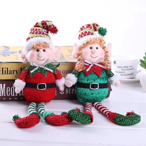 Big Size Christmas Plush Leg Elf Doll Ornaments Boys and Girls CMSL-029