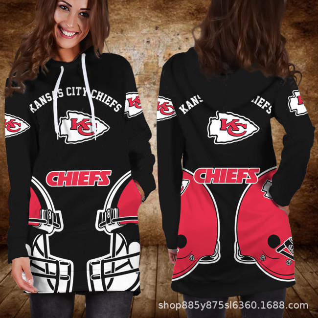 Nfl Women'S Sweatshirt Dress Long Hoodie UNF-003