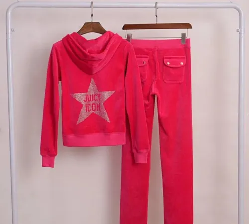 Juicy Couture High Quality Velvet Slim Fit Women Hooide + Pant Set JCS-024