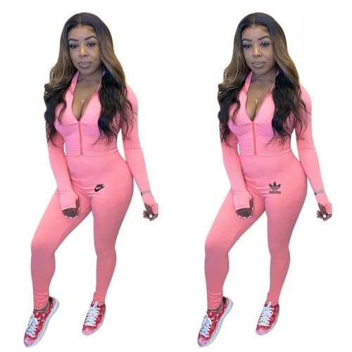 Women's Fashion Pit Strip Embroidery 2-Piece Set WS-175