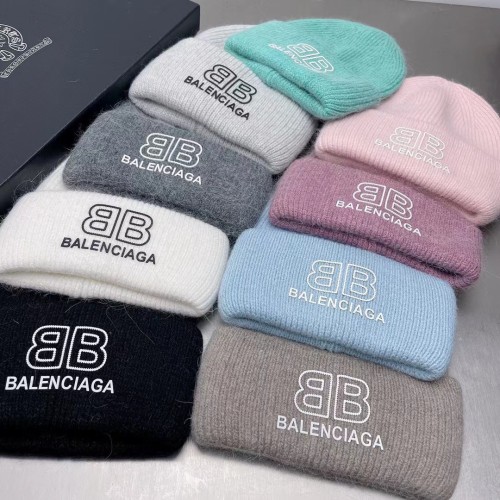 Balenciaga Autumn and Winter Angora Rabbit Fur Wool Knitted Thick Cuffed Beanie with Box BEN-002