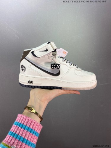 Company Level High Quality Nike Air Force 1 Mid Magic Buckle Built-in Honeycomb Air Cushion CW1574-806 Sneaker with Box HYAF-115