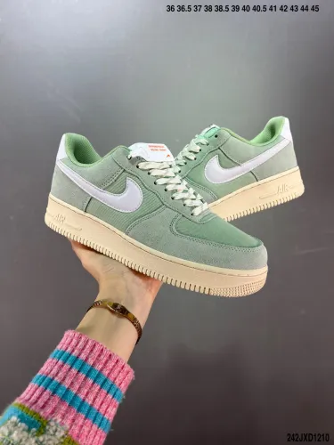 Company Level High Quality Nike Air Force 1′07 Low Certified Fresh Sail Grey Made of Suede-paneled Twill Canvas Upper Built-in Full Palm Air Cushion DO9801-100 Sneaker with Box HYAF-119