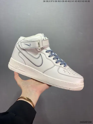 Company Level High Quality Nike Air Force 1'07 Mid  Silver Snow FB1869-011 Sneaker with Box HYAF-035