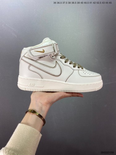 Company Level High Quality Nike Air Force 1 3M Mid Magic Buckle Full Palm Built-in Honeycomb Air Cushion MK0619 Sneaker with Box HYAF-137