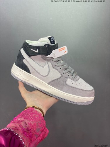 Company Level High Quality Nike Air Force 1'07 MID Magic Buckle The Defending Champion Joint Model Suede 3M High-frequency Reflective Design Crystal RB Outsole Sneaker with Box HYAF-252