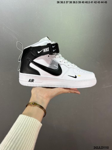 Company Level High Quality Nike Air Force 1 MID Magic Buckle Full Palm Built-in Honeycomb Air Cushion 804609105 Sneaker with Box HYAF-260