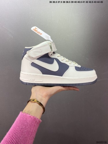 Company Level High Quality Nike Air Force 1 Mid Magic Buckle Full Palm Built-in Honeycomb Air Cushion LZ6819-002 Sneaker with Box HYAF-278