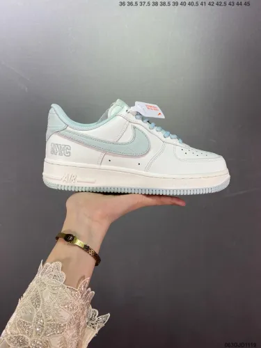 Company Level High Quality Nike Air Force 1 07 LV8 Light Blue/Love  Rigid Grain Calfskin Upper Material Full Palm Built-in Air Cushion PQ5636 Sneaker with Box HYAF-225