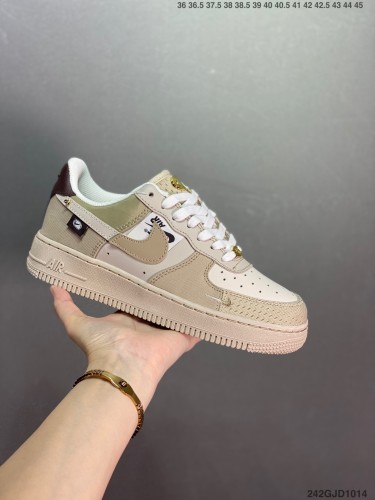 Company Level High Quality Nike Air Force 1 Low Full Palm Built-in Honeycomb Air Cushion DX6061-111 Sneaker with Box HYAF-367