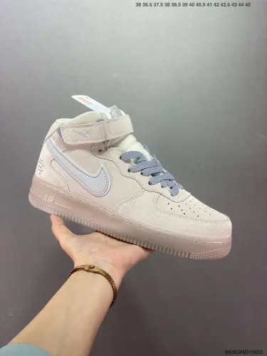 Company Level High Quality Reigning Champ Joint Nike Air Force 1 Mid Magic Buckle Suede Full Palm Built-in Air Cushion AA1117-118 Sneaker with Box HYAF-352