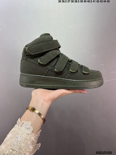 Company Level High Quality Billie Eilish Joint Nike Air Force 1'07 High SP Mushroom  Environmentally Friendly Suede Microfiber Upper Material Full Palm Built-in Air Cushion DM7926-200 Sneaker with Box HYAF-359