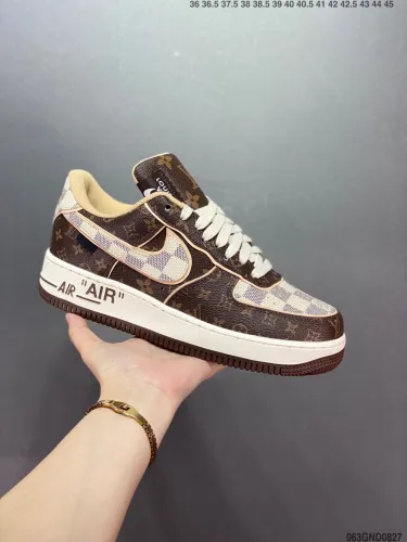 Company Level High Quality LV Joint Nike Air Force 1 Low Full Palm Built-in Honeycomb Air Cushion BSYF037B Sneaker with Box HYAF-495