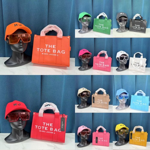 MARC JACOBS The Tote Bag Fashion Women Bag + Basketball hat + Sunglassess Set with OPP Packing BBAG-045