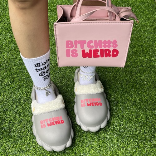 Fashion Cute Women Plush Slide + Bag Set Without Box APPL-004