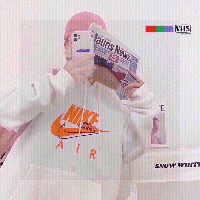 Nike Air Women Chest Orange Big Logo Print Couple Style Hooded Sweater with All Tags NKAR-035