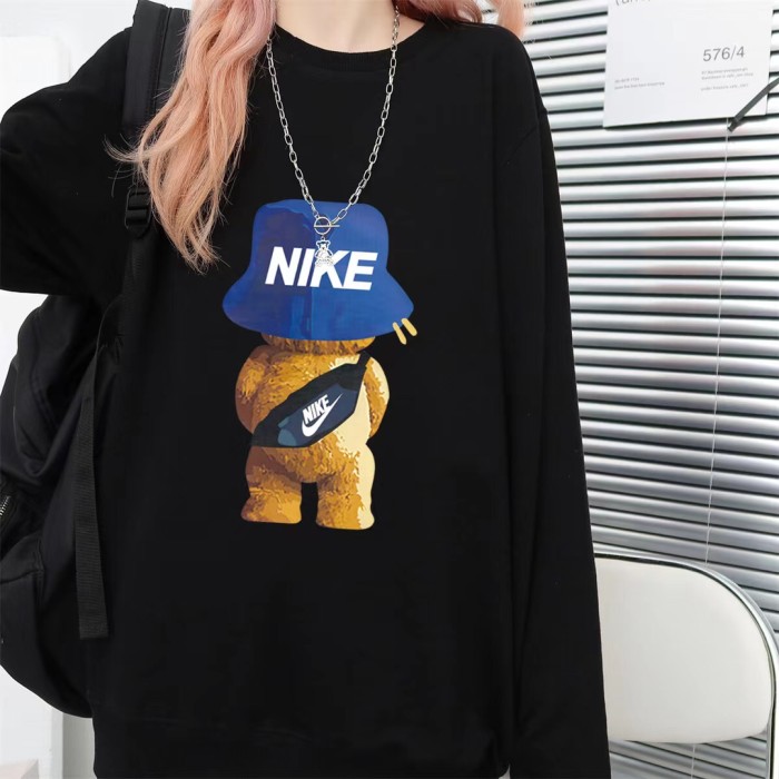 Nike Air MAX Limited Blue Cap Bear Women 100% Cotton Loose Sweater with All Tags NKAR-038