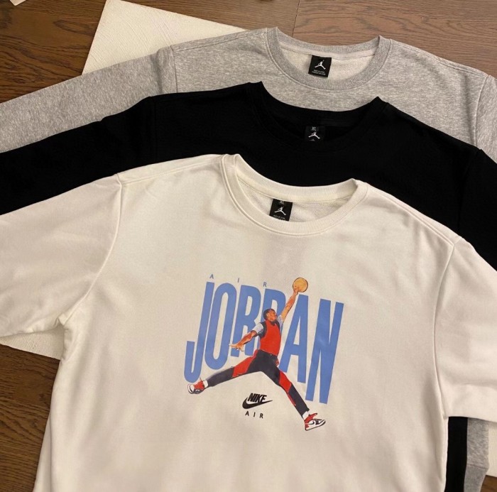 Nike Air Jordan Men and Women 100% Cotton Chest Big Logo Crewneck Sweater with All Tags NKAR-048